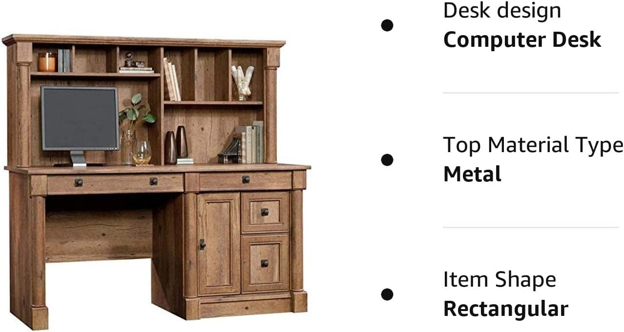 Sauder Palladia Computer Desk and Hutch Select Cherry finish