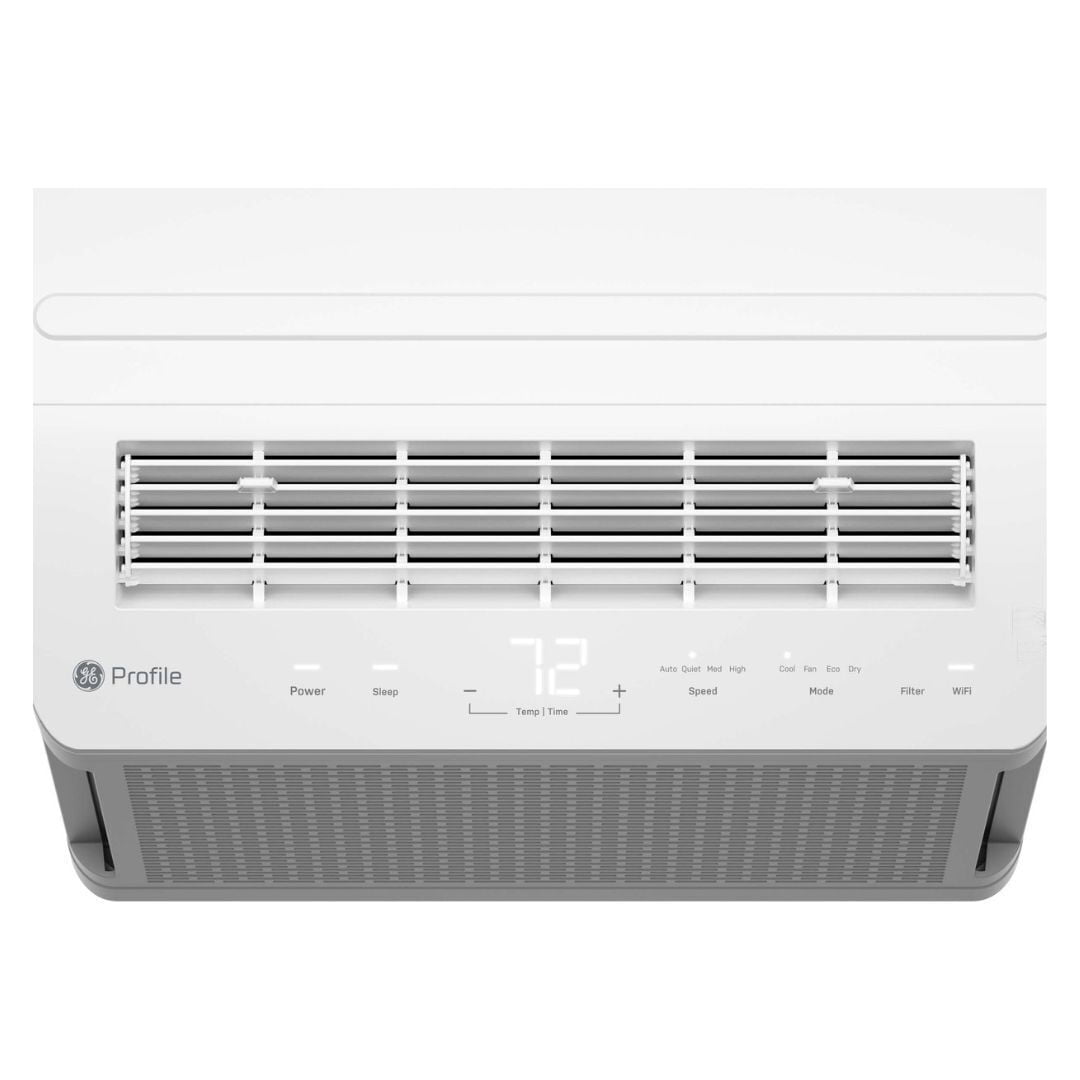 GE Profile ClearView 8300 BTU Smart Window Air Conditioner with Built-In Wi-Fi and Ultra-Quiet Operation for Medium Rooms (White)