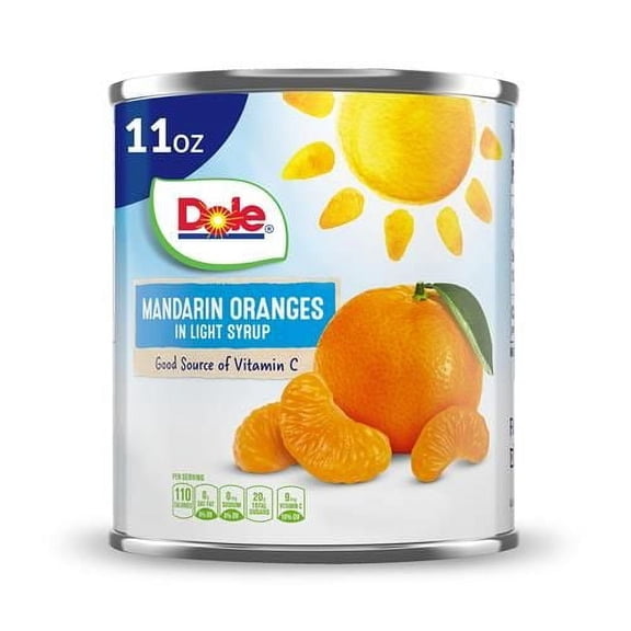 Dole Canned Mandarin Oranges In Light Syrup, 11 Oz - Pack of 2
