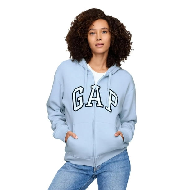 Sudadera con Capucha y Cierre Completo GAP Logo Azul Claro Talla L