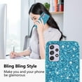 thumbnail image 2 of Compatible with Samsung Galaxy A13 Case, Glitter Sparkly Samsung Galaxy A13 4G Phone Case with Slim Silicone Shockproof Protective Bumper Cover for Cute Girls Women (Blue), 2 of 14