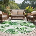 thumbnail image 4 of Summer Botanical Round Area Rug 5Ft Washable Circle Rugs for Living Room Bedroom, Monstera Palm Leaves Green Non-Slip Carpet Floor Mats Indoor Outdoor Carpet Runner Aesthetic Home Decor, 4 of 8