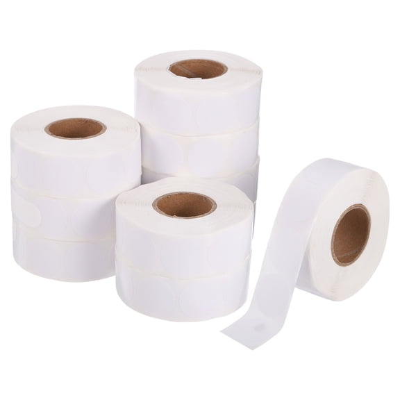 Uxcell 10000Pcs 10 Roll Colored Dot Stickers, 0.75" Circle Stickers Self Adhesive Circle Price Tag Coding Label for Office Business Yard Sale Garage Sale Home Decor, White