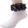 thumbnail image 4 of Calcetines tobilleros de organza con volantes múltiples para niña (bebé hasta 11 años), 4 of 5