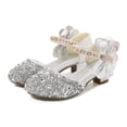 thumbnail image 1 of MZXELPRJD Sandals for Girls Size 4 Toddler Girl Sandals Size 10 Mary Jane Toddler Shoes Princess Shoes for 4-6 3 Years Old Girl Gift Toddler Gifts Silver 5.5-6 Years, 1 of 1