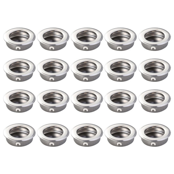 WORGEOUS 20Pcs 35mm Flat Stainless Steel Recessed Flush Pull Finger Insert Sliding Door Handle Drawer