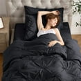 thumbnail image 6 of Virtu Twin XL Comforter Set, 5pc Bed in a Bag, Pleated Bedding Comforter Sets with Sheets, Black, 6 of 10