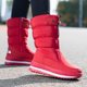 thumbnail image 4 of Botines Antideslizantes para Mujer Al Aire Libre Botas Con Plataforma Forradas Piel Hasta Media Pantorrilla (41) Rojo, 4 of 8