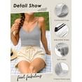 thumbnail image 4 of Anygrew Tank Top for Women with Built in Bra Lace Adjustable Spaghetti Strap Camisoles Ribbed Slim Basic Tops, 4 of 5