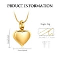 thumbnail image 2 of Small Heart Cremation Urn Necklace for Ashes Stainless Steel Memorial Ash Pendant Keepsake Jewelry, 2 of 7