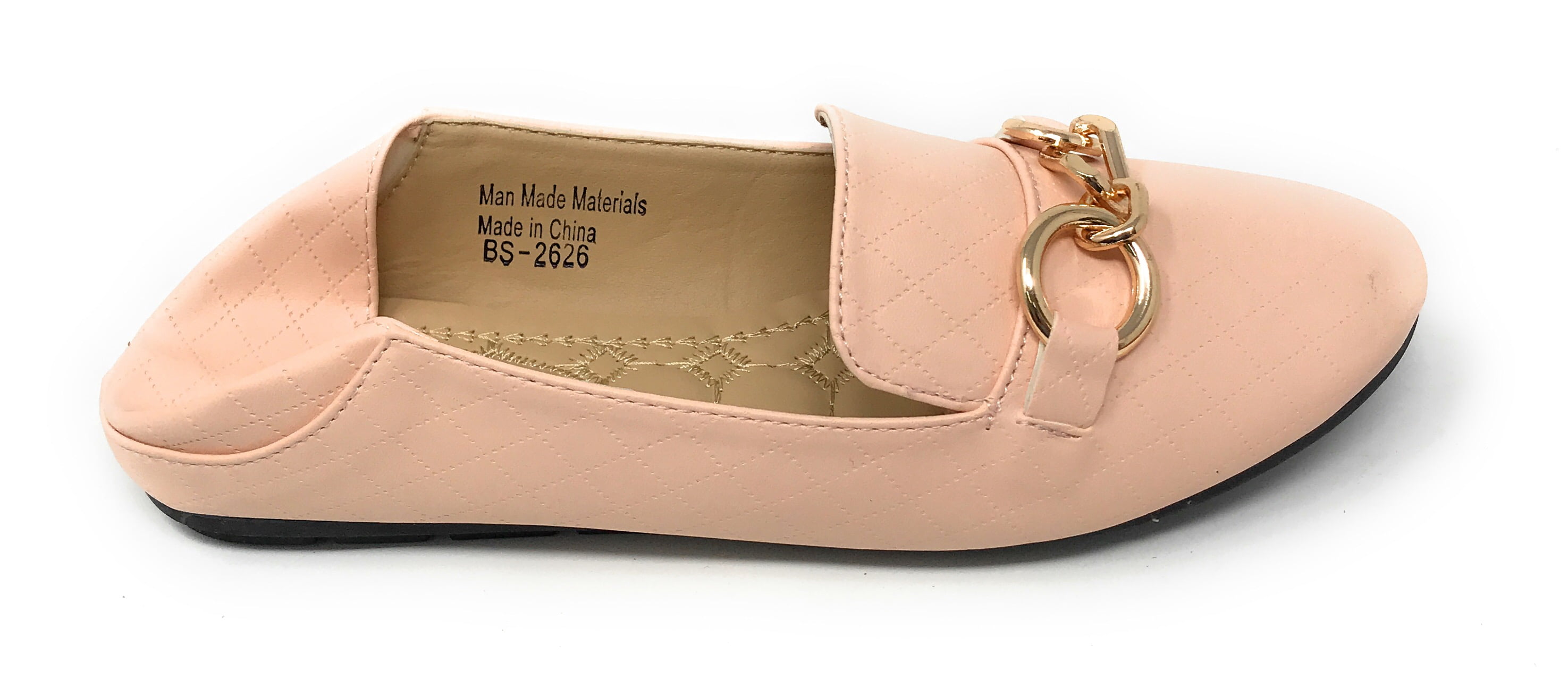 Victoria K Women's Foldover Quilted Gold Chain Ballerina Flats