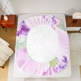 thumbnail image 5 of Homewish Purple Watercolor Flower Bed Sheets, Dreamy Farmhouse Floral King Sheets, Teens Adult Girls Women Sheet Set, Super Cozy Room Decor, 4-Piece, 5 of 7