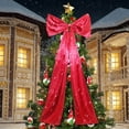 thumbnail image 2 of Qocolhg Outdoor Christmas Decorations Indoor, 120cm Extra Large Red Bow Christmas Tree Topper Red Ribbon Satin Bow With Long Streamers For Home Holiday Decoration Red 120cm, Christmas Clearance, 2 of 9