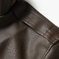 thumbnail image 7 of Maoxin Mens Leather Jacket Men Leather Jacket Multiple Pockets Zipper Loose Coat Solid Color Long Sleeved Hooded Leatherwear Loose Coat Leather Jacket Men Plus Size Brown XL, 7 of 7