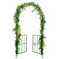 thumbnail image 1 of Costway Arco de Jardín de Metal con Enrejado y Puerta, Pérgola para Plantas/Rosas/Vides, Arco de Boda de Ceremonia, Decoración para Fiesta Nupcial en Patio Interior, 2 m de Altura y 1 m de Anchura, 1 of 6