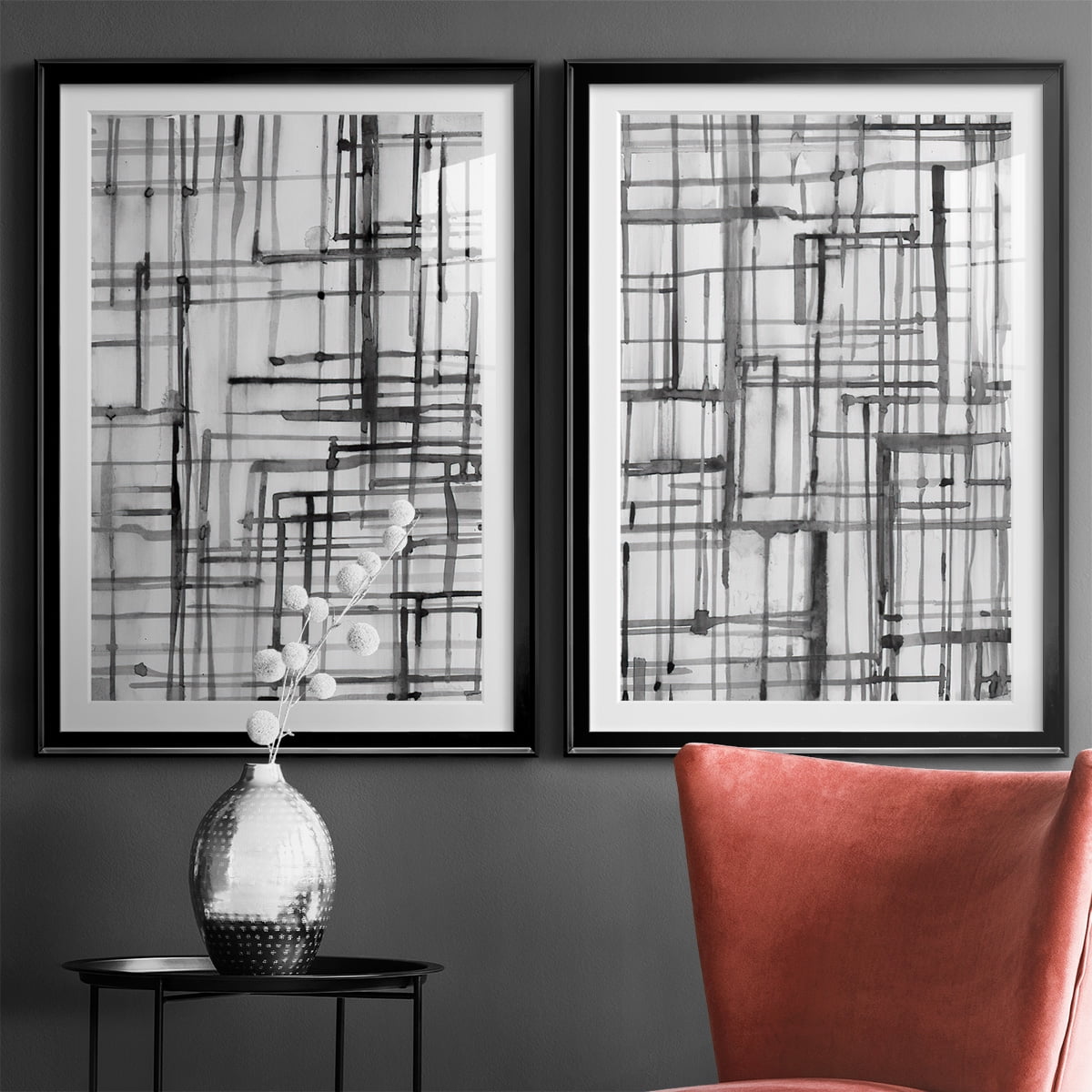 Wexford Home Line Meditation I Premium Framed Print, 26.5" x 36.5" - Ready to Hang, Black (Set of 2)