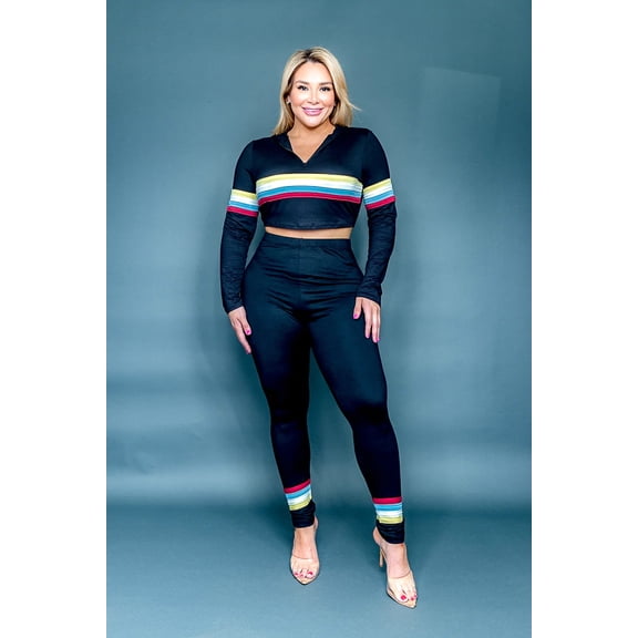 Women Plus Hoodie Two Piece Jogger Set