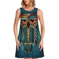 thumbnail image 1 of Fotbe Owl In Blue Vestido de Verano sin Mangas para Mujer – Vestido Midi Línea A, Estilo Camiseta Floral, Vestido Playero Casual y Fluido, 1 of 7