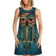 thumbnail image 1 of Fotbe Owl In Blue Vestido de Verano sin Mangas para Mujer – Vestido Midi Línea A, Estilo Camiseta Floral, Vestido Playero Casual y Fluido, 1 of 7