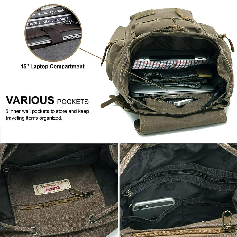 Canvas backpacks top with laptop compartment