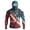 Light Blue, variant on Men's Patriotic American Flag Fishing Hoodie with Built-in Face Mask and Thumbhole Cuffs Featuring UPF 50  Sun Protection Long Sleeve Shirt for 4th of July Memorial Day Blue L