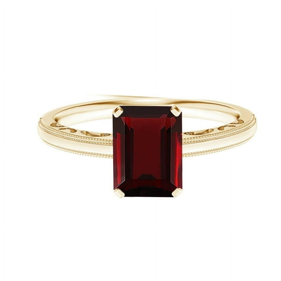 Solitaire 2 Ctw Octagon Garnet Gemstone 925 Sterling Silver Women Wedding Ring