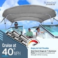 thumbnail image 4 of NEH 4-Bow Boat Bimini Top Boat Cover w/ Rear Support Poles 85-90"W, Fade-Proof, 900D Marine Canvas, Storage Boot, Sun Shade Canopy for Pontoon, V-Hull, Fishing, Jon Boat - 8'L x 54"H (Light Grey), 4 of 9