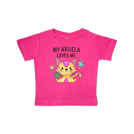 

Inktastic My Abuela Loves Me with Cute Kitten and Flowers Gift Baby Boy or Baby Girl T-Shirt