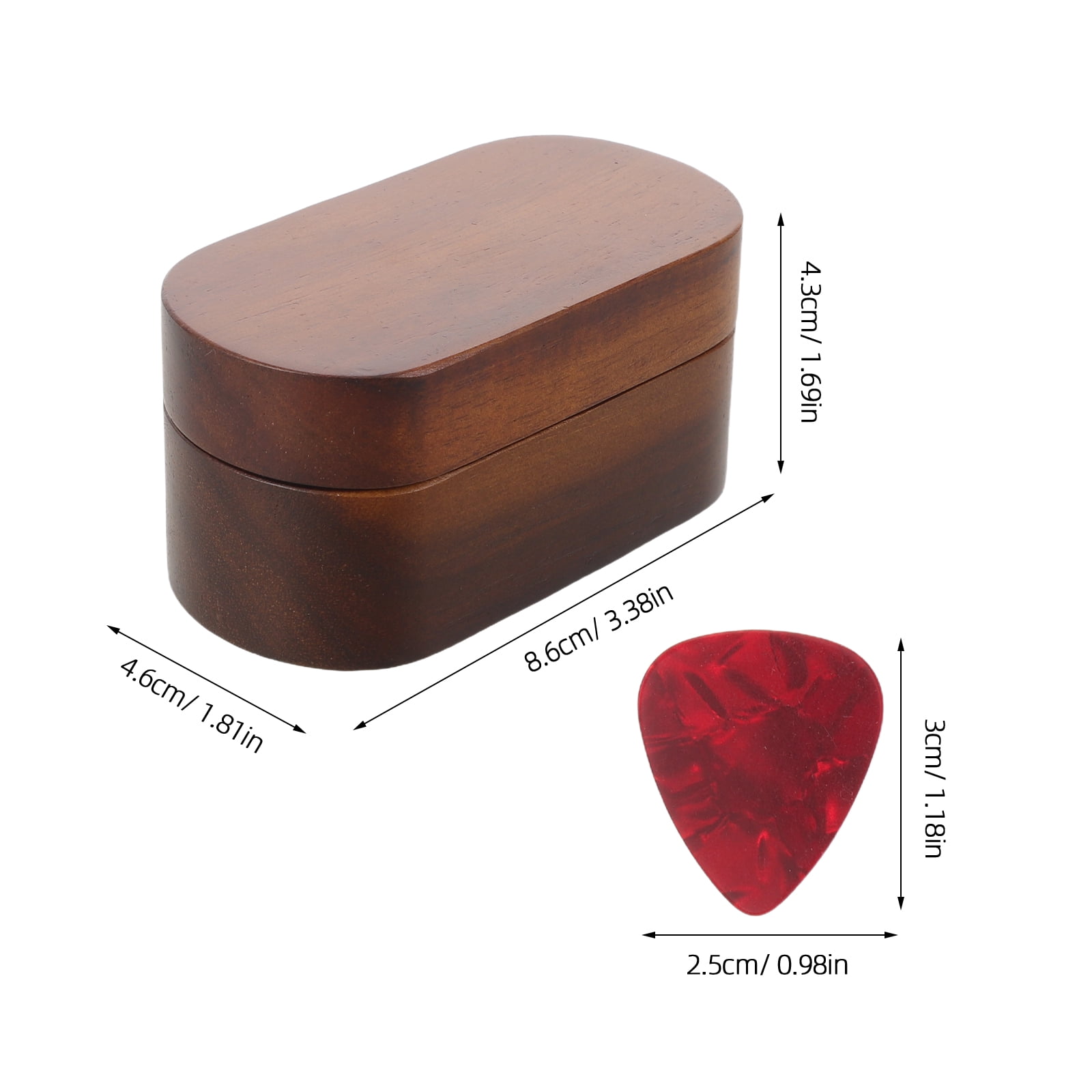 DEEPCRAFF Wood Guitar Pick Holder Set with 10 Picks and Portable Case - Essential Guitar Accessories Kit