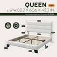 thumbnail image 7 of Einfach Queen Bed Frame, Platform Bed Frame with Panel Upholstered Velvet Headboard, White, 7 of 7