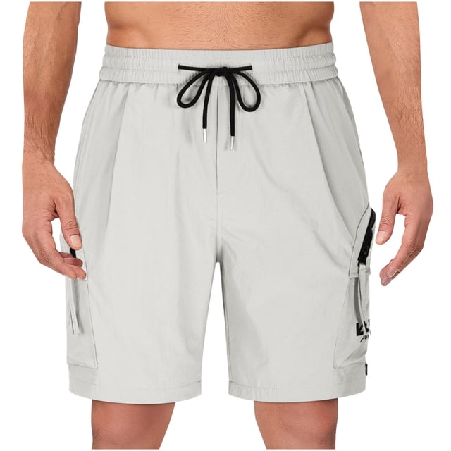 Fiudx Pantalone Cortos para Hombre, Transpirables, Informales, con Cintura Elástica, para Senderismo y Viajes, para Un Estilo de Vida Activo y con Tejido Suave.