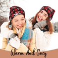 thumbnail image 4 of Kdxio Buffalo Plaid Snowflakes Winter Beanie for Men Women Beanie Knit Hat Cuffed Cap Beanie Knit Chunky Snow Cap, 4 of 6