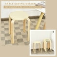 thumbnail image 2 of Topcobe Set of 4 Bentwood Round Stool Stackable Dining Chairs with Padded Seat, Living Room Chairs for Home Kitchen, Beige, 2 of 9