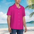 thumbnail image 5 of Xecao Darkmagenta print Hawaiian shirt - a stylish short-sleeve button-down for men, perfect for casual beach and tropical outings., 5 of 9