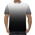 thumbnail image 2 of Mens Tees Shirts S-5X Big & Tall Short Sleeve T-Shirts Plus Size Casual Pullover Button Crewneck Gradient Printed Going Out Loungewear Tops, 2 of 5