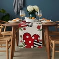 thumbnail image 2 of Valentine's Day Table Runner - 108 Inch Long, Kitchen Dining Table Runner Dresser Scarves, Red Love Heart Roses Romantic Rustic Farmhouse Decor for Coffee Tables Wedding Party Banquet, 2 of 8