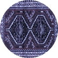 thumbnail image 1 of Ahgly Company Machine Washable Indoor Round Persian Blue Traditional Area Rugs, 4' Round, 1 of 4
