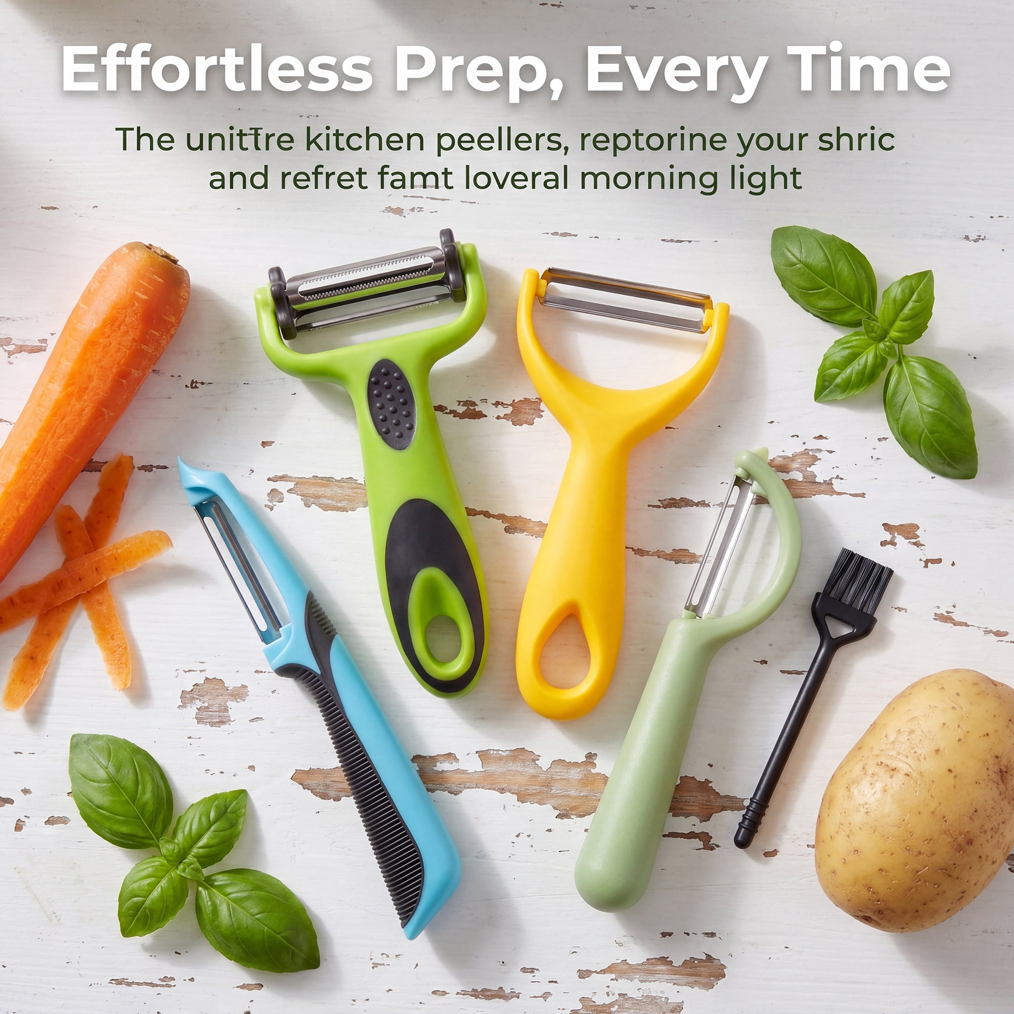 Unique Bargains Durable Potato and Orange Peeler with Ergonomic Handle Multicolor 5Pcs