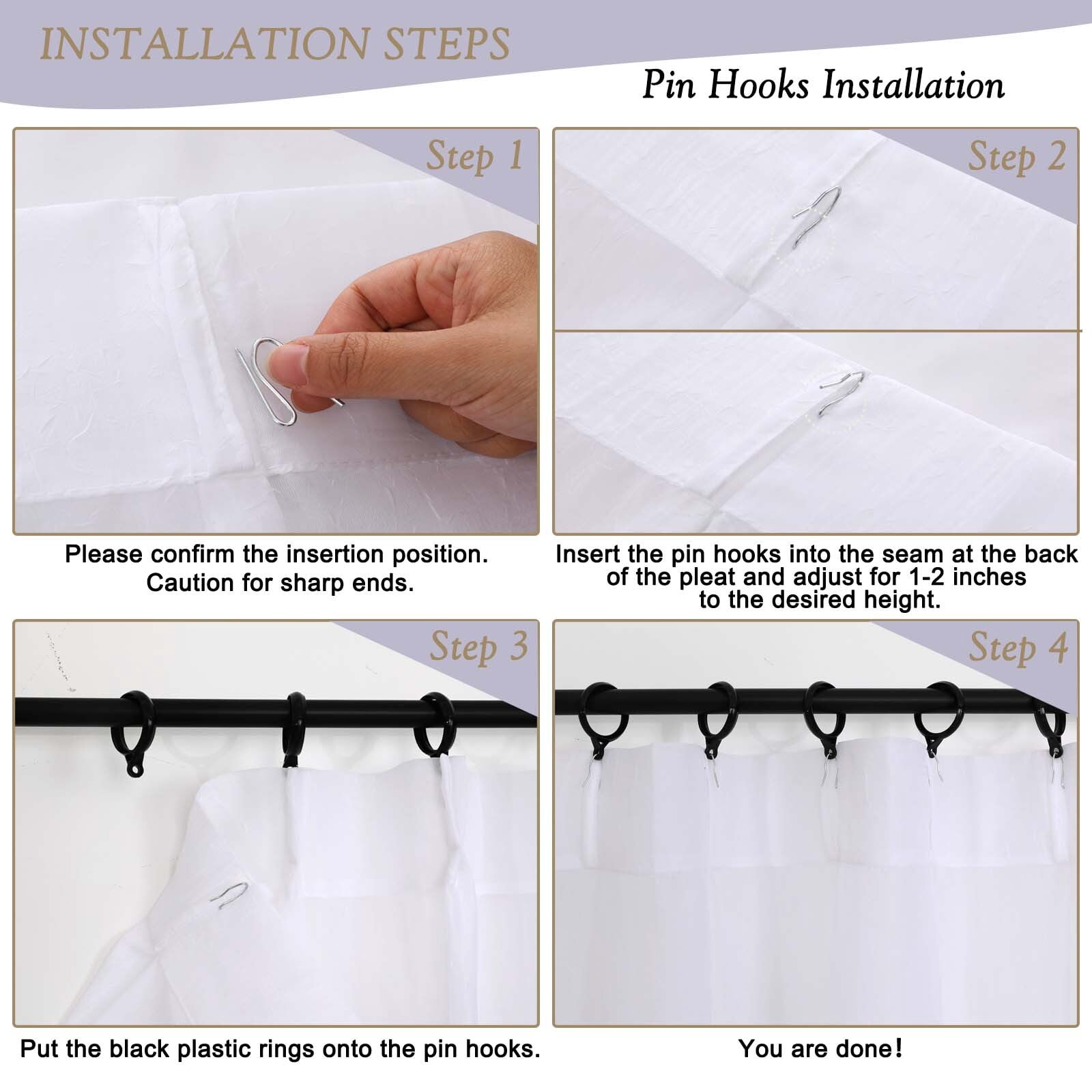 OVZME Crushed White Sheer Curtains 108inches Long 2 Panels,Extra Wide Light Filtering Pinch Pleated Sheer Drapes for Living Room, Bedroom,60"Wx108"L White