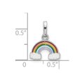 thumbnail image 2 of 925 Sterling Silver Rhodium Plated Enameled Glitter Rainbow Pendant Necklace 13.35x12.4mm Wide Pendant for Women, 2 of 2