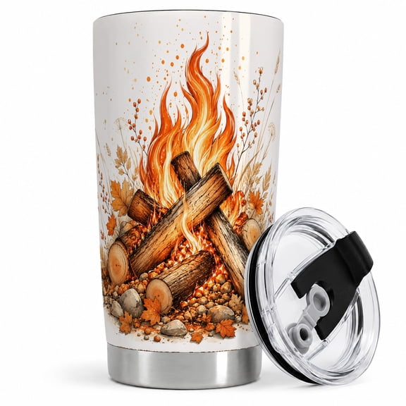 Autumn Campfire 20oz Insulated Tumbler, Stainless Steel Drinkware