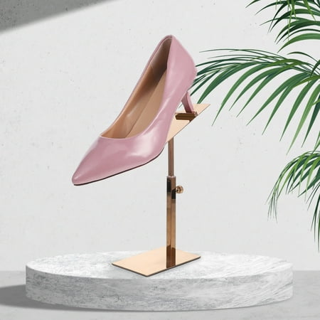 PTOOTP Rose Metal Shoe Display Stand Adjustable Holder for High Heels Sandals and Footwear Showcases