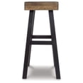 thumbnail image 4 of Signature Design by Ashley Glosco Farmhouse Pub Height Saddle Barstool, Set of 2, Medium Brown, 4 of 4