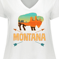 thumbnail image 4 of Inktastic Montana Gift Buffalo Silhouette Women's Plus Size V-Neck T-Shirt, 4 of 5