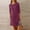 Hot Pink, variant on Women's Dress, Crewneck Casual Knee-Length Dress, Loose Half Sleeve Polyester Dress with Front Pockets, Comfortable Everyday Wear