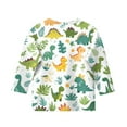 thumbnail image 3 of Xyxonk Cute Shirts for Teen Girls 3/4 Sleeve Flowy Shirt Crew Neck Winter Tops Cute Dinosaur Print Blouses Casual Clothes 15-16 Years, 3 of 4