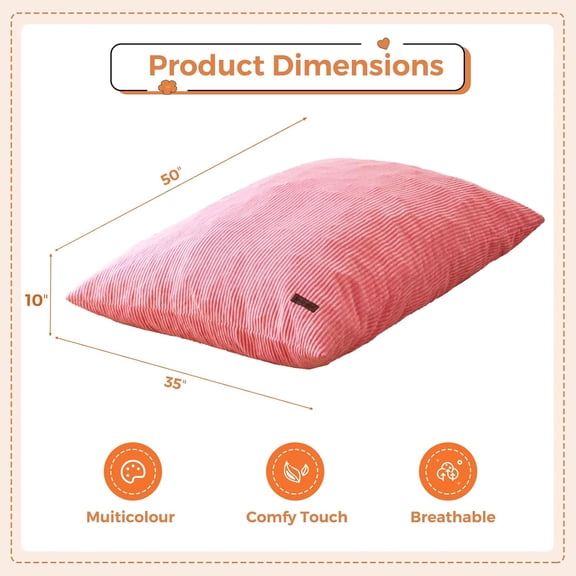 3 in 1 Kids Bean Bag Chair Bed Convertible Lounger Floor Sofa with High-Density Foam Pink