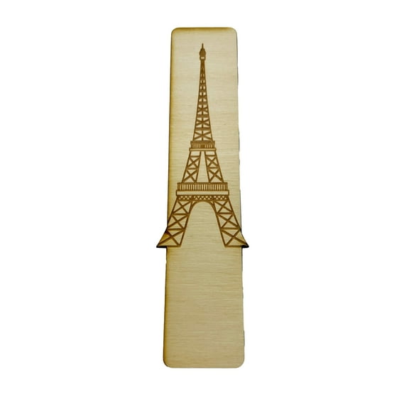 Hip Flask Plus Wooden Eiffel Tower Bookmark - Elegant Parisian Design