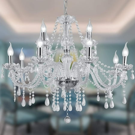 

Silver Color Luxurious Candle Crystal Chandelier 15 Lights K9 Modern Crystal Chandelier for Dining Room Glass Ceiling Pendant Lamp for Living Bedroom Lighting Hall Balcony. (15 Lights Silver)