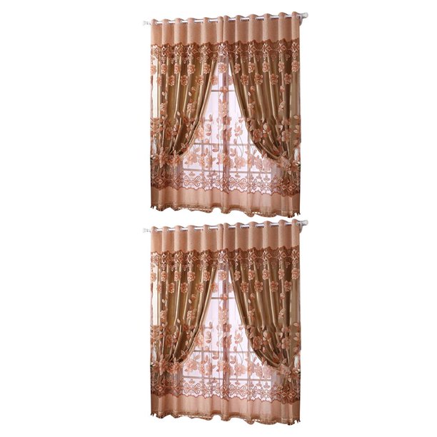 sweethay Edal Floral peonía patrón tul sala de estar cortinas cenefas ventana 100*250 práctico No.04 2Conjunto